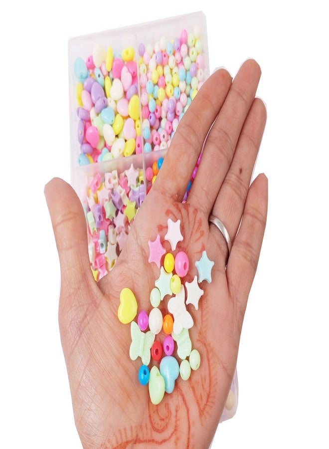 eshoppee 200 gm Multishape Plastic Beads for Jewellery Making kit Art and Crafts Materials for Necklace Bracelet Earring Making Materials DIY kit - Image 3